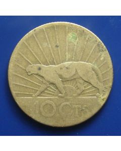 Uruguay 	 10 Centiesimos	1936	Puma walking left  
