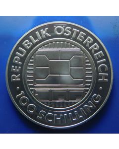 Austria 100 Shilling  2000	Silver / Titanium  - Proof - Computer chip