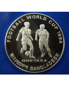 Bangladesh 	 Taka	1993	 - World Cup Soccer - Silver / Proof