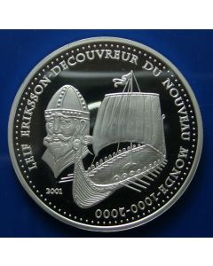 Benin	1000 cfa Francs	2001	  - Leif Erikkson - Silver / Proof