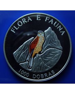 Saint Thomas & Prince  1000 Dobras 1995	 Black Kite - Silver / Proof