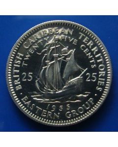 British Caribbean Territories 25 Cents1955km# 6  Schön# 6          proof