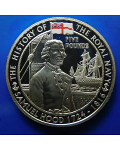 Alderney 	5 Pounds	2004	  Samuel Hood – Silver / Proof