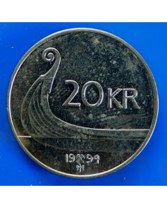 Norway 	 20 Kroner	1994	 - Ancient Viking boat unc