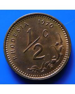 Rhodesia 	 ½ Cent	1970	 Sprig at right