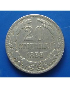 Bulgaria 20 Stotinki 1888km# 11  