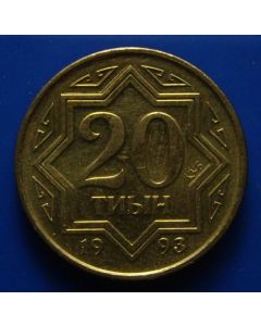 Kazakhstan  20 Tyin1993 - Brass plated Zinc
