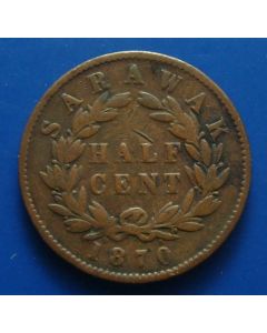 Sarawak  ½ cent1870 km# 5 