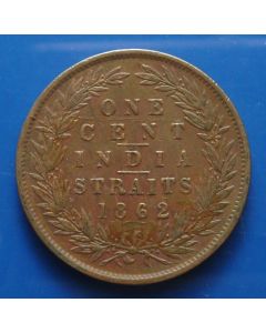 Straits Settlements  Cent1862 km# 6  