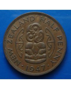 New Zealand  ½ Penny km# 12