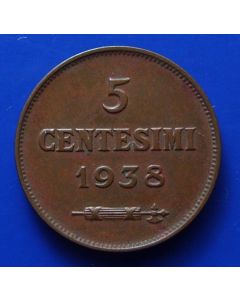 San Marino  5 centesimi1938 km# 12