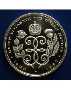 Great Britain  5 Pounds  1990	90th anniversary of the birth of the Queen Mother – Silver / Proof