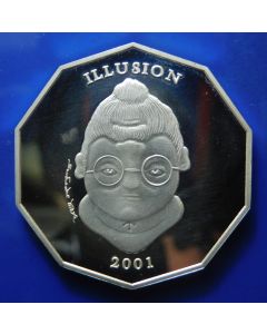 Liberia 	 10 Dollars	2001	 Illusion - Silver / Proof