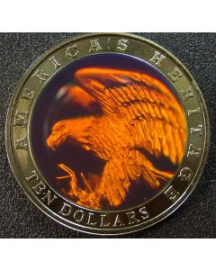 Liberia  10 Dollars 2001  - Multicolor holograpic bald eagle