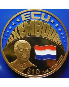 Liberia 	 10 Dollars	2001	 Luxemburg