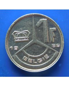 Belgium 	 Franc	1989	 Belgie  / Baudouin I (Dutch text)