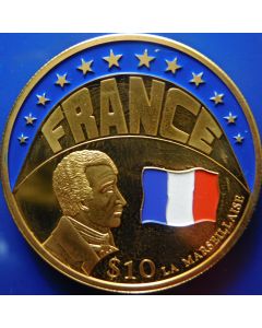 Liberia 	 10 Dollars	2000	 France 