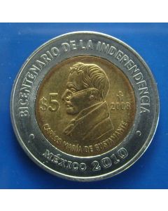 Mexico  5 Pesos2008 km# 896 