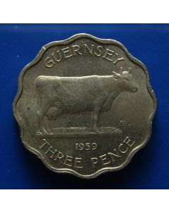 Guernsey  3 Pence1959 km# 18 