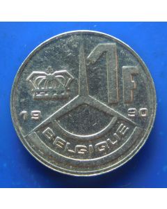 Belgium 	 Franc	1990	 Belgique  / Baudouin I (French text)