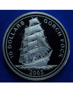 Liberia  10 Dollars 2003  Gorch Fock - Proof / Silver