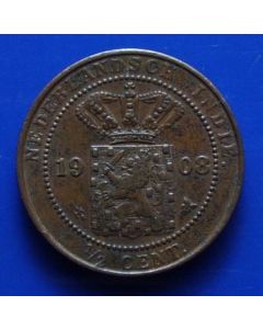 N. East Indies  ½ Cent1908km#306   Scholten # 897