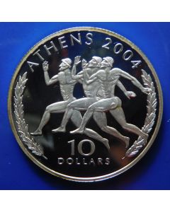 Liberia  10 Dollars 2004  Athens 2004 - Silver / Proof