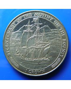  Isle of Man 	 Crown	1989	 200th Anniversary of Mutiny on the H.M.S. Bounty 