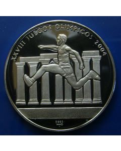 Carib.C.	 10 Pesos	2002	 - Runner and ancient ruins - Silver / Proof
