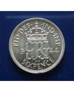 Great Britain 	 6 pence	1944	1st coinage – Silver