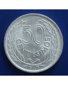 Uruguay 	 50 Centiesimos	1965	 Al=aluminium