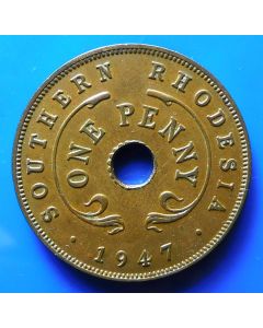 Southern Rhodesia	 Penny	1947	 - Crowned flower