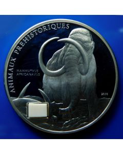 Ivory Coast	1000 Francs	2010	 Mamouth and embedded tooth fragment - Silver /Proof