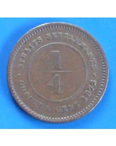 Straits Settlements  ¼ Cent 1872h km#7 