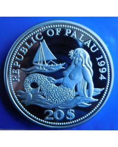 Palau 	20 Dollars	1994	Ocean cene, Silver (.999) • 155.52 g • ⌀ 65 mm - In orig. Box