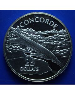 Solomon Islands 	 25 Dollars	2003	 Concorde – Silver