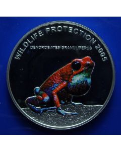Liberia  10 Dollars 2005  Red Frog / granular poison (-arrow) frog / Dendrobates Granuliferus