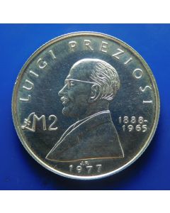 Malta 	 2 Pounds	1977	 Luigi Preziosi - Silver /bu
