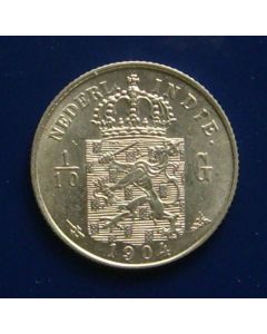 Netherlands East Indies  1/10 Gulden1904km#309 