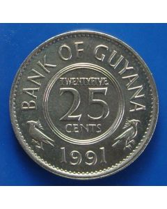 Guyana  25 Cents1991 km# 34    Schön# 4