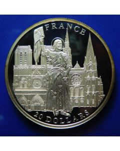 Liberia 	 20 Dollars	2001	 France - Jean D Arc 