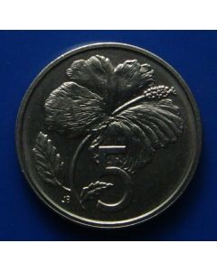 Cook Islands  5 Cents1972km# 3 