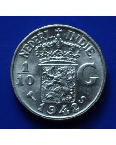 N. East Indies  1/10 Gulden 1942skm#318 Scholten # 929