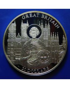 Liberia  20 Dollars 2001  Great Britain - Silver / Proof