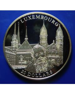 Liberia  20 Dollars 2001  Luxemburg - Silver / Proof