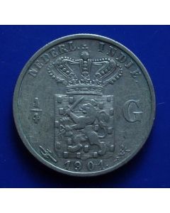 N. East Indies  1/4 Gulden1901km#305   Scholten # 801