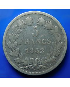 France  5 Francs 1832Dkm# 749.4