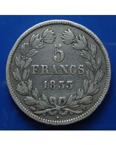 France  5 Francs 1833Tkm# 749.12 