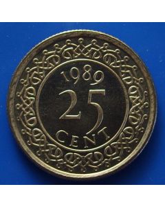 Suriname  25 Cents1989km#14a    Schön# 21