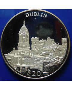 Liberia  20 Dollars 2000  Dublin - Silver / Proof